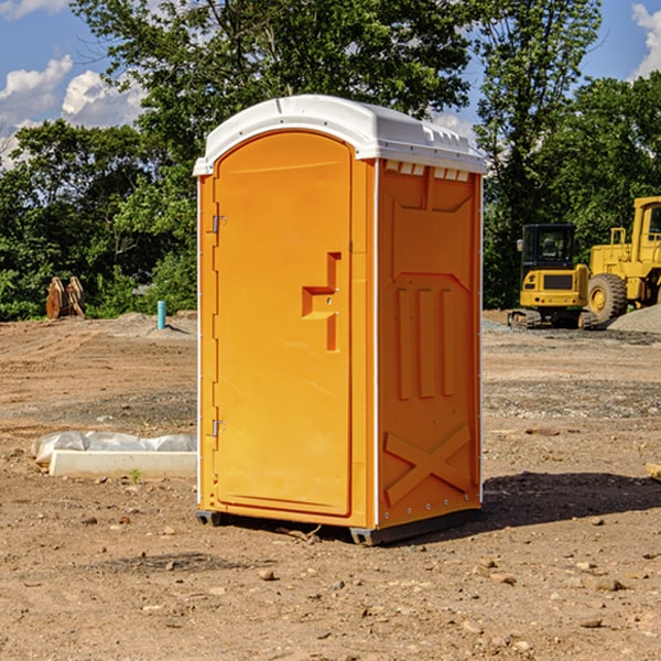 how often are the porta potties cleaned and serviced during a rental period in Albion